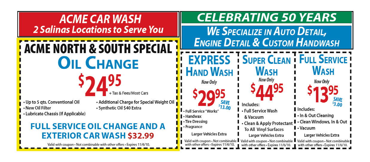 Car wash discount coupons