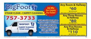 Big Foot Carpet Cleaning Salinas Monterey Deals Discounts Big Foot Carpet Cleaning Salinas Monterey1 300x131 Coupons for Monterey, Salinas Great Deals and Discounts