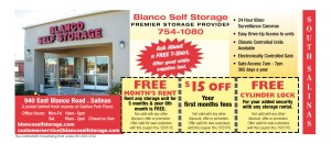 Blanco Self Storage Deals Discounts Blanco Self Storage 300x131 Coupons for Monterey, Salinas Great Deals and Discounts