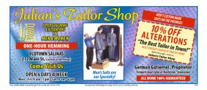 Julians Tailor Salinas Deals Discounts Julians Tailor Salinas 300x131 Coupons for Monterey, Salinas Great Deals and Discounts