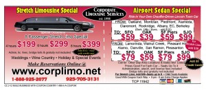  Deals  Discounts  12 12 corp limo couponp 300x131 SF Peninsula Coupons   10 Restaurants, 40 Stores, SFO Limo   Low Rates   Peninsula SFO Limo Coupons, SJC